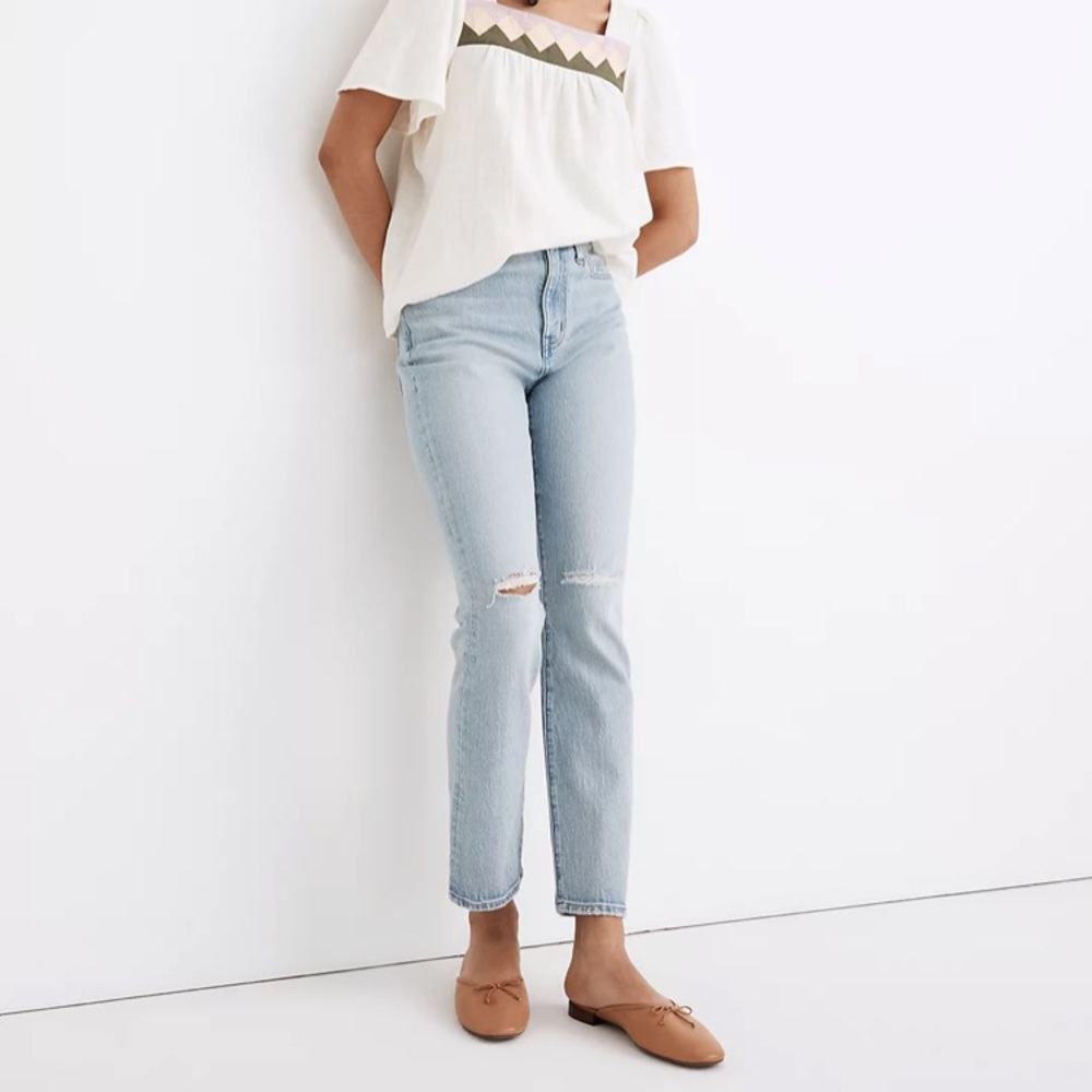 The High-Rise Slim Crop Boyjean in Dumas Wash: Ripped Edition